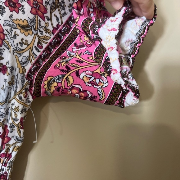 NWOT Kindred Floral Boho Pink Rayon Midi Sun Dress Size XL - Picture 6 of 10